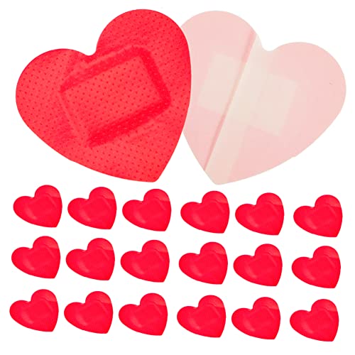 FOMIYES 50 Piezas Tirita de forma especial almohadillas vendaje heridas bandas elasticas stop bleeding parches hemostáticos en forma de corazón parches en forma de corazón Educación física