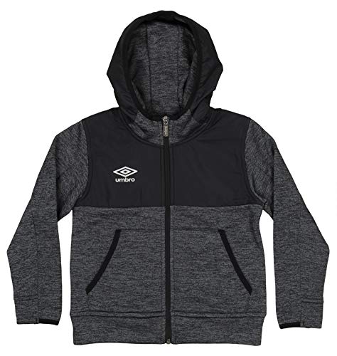Umbro Big Boys Youth (4-14) Full Zip Performance Hoodie, Black Beauty X-Small 4-5