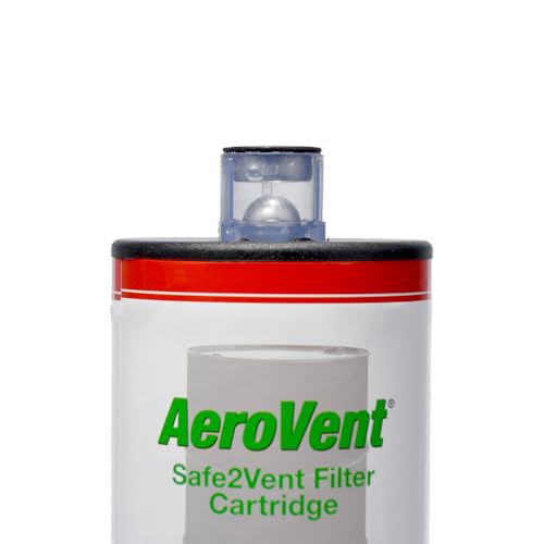 Image of AeroVent Safe2Vent Dual Filter Assembly (Part #10004722) | Fits Multi-Can & Single-Can Systems | 2 Reusable Tops & Bases, 2 Filters | Viz-a-Ball Indicator | Compliant in All 50 States | Made in USA