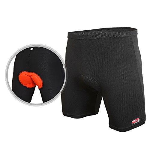Arltb Bike Shorts Men & Women 3D Padded Bicycle Cycling Underwear Orange