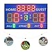 Eapmic LED Electronic Baseball Scoreboard with Remote Control, High-Light Rechargeable Wireless Digital Score Keeper, Tabletop Wall-Mounted Scoreboard with Buzzer for Sports Games (12-Digits, Blue)