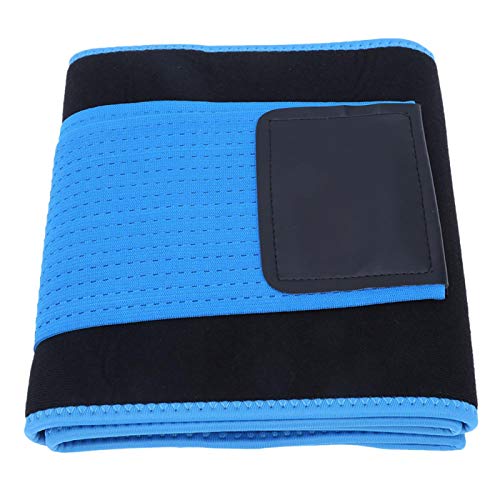 Keenso Stomach Belt,Waist Exercise Belt,Waist Trimmer Belt,Adjustable,Waistband Fitness,Waist Protector,Shock Relief,Enhance Heat Circulation,Faster Sweating,Unisex(LBLUE) Sports Protective Gear
