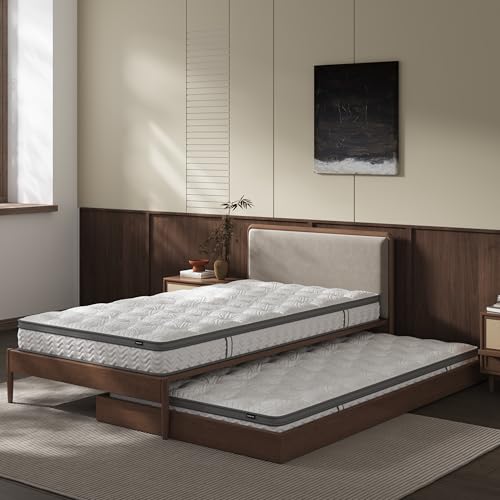 6 Inch Twin Mattress, Foam & Bonnell Springs Hybrid Mattresses, Fiberglass Free - No Odor - 365 Night Trial
