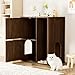 MATONELL 31.5-inch Cat Litter Cabinet with Cat Tree – Modern Concealed Litter Box Furniture Featuring Dual Cat Doors, Storage Shelves for Living Room,Walnut
