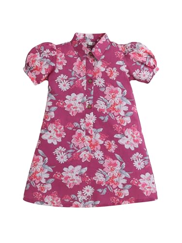 Image of The Magic Wand Printed Dresses for Kids Baby Girls, Fancy Stylish Knee Length One Piece Midi Frocks for Girls, Casual Dress for Summer Season