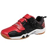 PENXZT Badmintonschuhe Für Herren Und Damen, Professionelle, rutschfeste Tennis-Trainingsschuhe, Atmungsaktiv, Leicht,Rot,40 EU