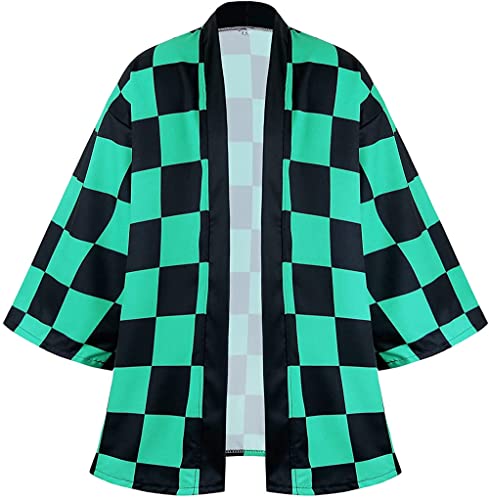 Women's Anime Tanjirou Kamado Cosplay Costume Kimono Outfit Cloak Cardigan Top Jacket Adults Large #TOP1