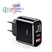 Produktbild Aoweika USB C Schnellladegerät mit LCD Anzeige, 18W Ladegerät Schnellladung 3.0 USB Typ C Netzteil Ladegerät,Dual Port PD QC 3.0 Netzteil Kompatibel für iPhone Galaxy Huawei und mehr(5V/3A, 9V/2A)
