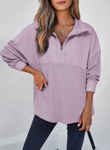 Image of SHEWIN Women Fall Sweatshirt Casual Half Zip Pullover Fall Top 2026 Clothes