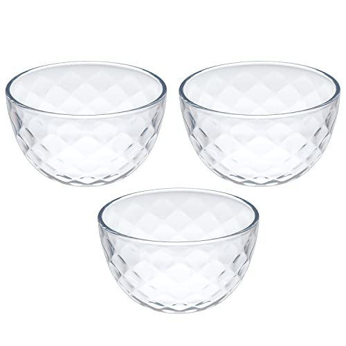 Toyo Sasaki Glass P-50325-JAN Small Bowl, Ruflet Ball, 9, Made in Japan, Dishwasher Safe, Clear, Approx. ?3.7 x 2.2 inches (9.4 x 5.5 cm), Maximum Diameter: Approx. 3.7 inches (9.4 cm), Pack of 3
