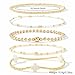 EQUBIO Gold Beaded Cross Bracelet for Women, 14K Plated Adjustable Stackable Dainty Bracelets, Non Tarnish Fashion Jewelry Set Gifts for Women Birthday Friendship (white)