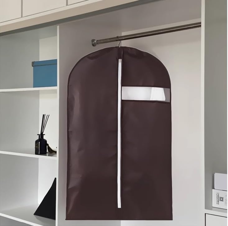 Habrur Clothes Cover 5 Pack Foldable Garment Bag Non-Woven Suit Bag with Clear Window Garment Bags Suit Bags (Color : D, Size : 58 * 88cm)4