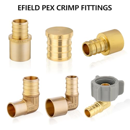 Adaptador giratorio PEX 1/2 a hembra NPT de latón sin plomo EFIELD para tuberías 5