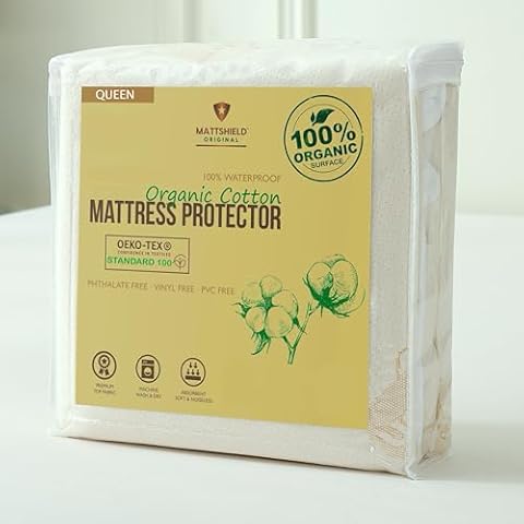 MATTSHIELD ORIGINAL Waterproof Organic Cotton Mattress Protector Cover