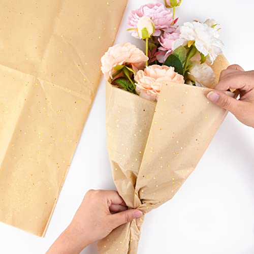 ASTARON Glitter Seidenpapier Braun zum Einwickeln 50x66cm, Glitzerpapier Seidenpapierblätter für Blumenstrauß, Geschenkpapier Geburtstag Geschenkverpackung Bastelzubehör 10 Blatt