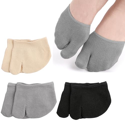 3 Pairs Toe Topper Socks Half Flips Flop Socks Tabi Toe Topper Liner Non-slip Invisible for Men Women