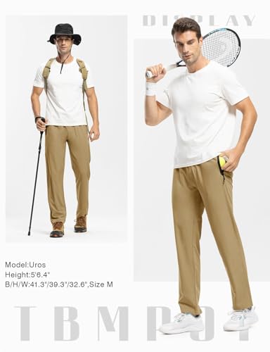 Image of TBMPOY Men's Outdoor Lightweight Hiking Mountain Pants Running Active Jogger Pants