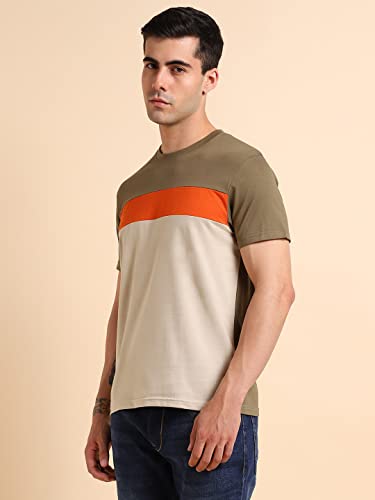 Image of Dennis Lingo Men's Cotton Slim Fit Solid T-Shirt (Round Neck)
