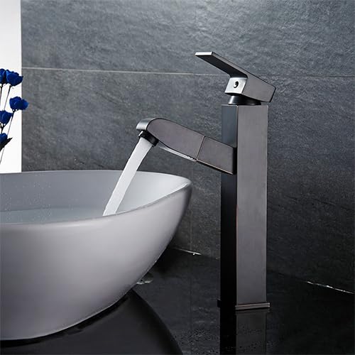 Grue évier salle de bain avec bec rétractable contre les éclaboussures et manque d'espace