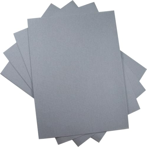 Image of KCS 4 /6 pc of 12 inch x 18 inch 30cmx45cm 18CT Counted Cotton Aida Cloth Cross Stitch Fabric (Light Grey, 4 pc)