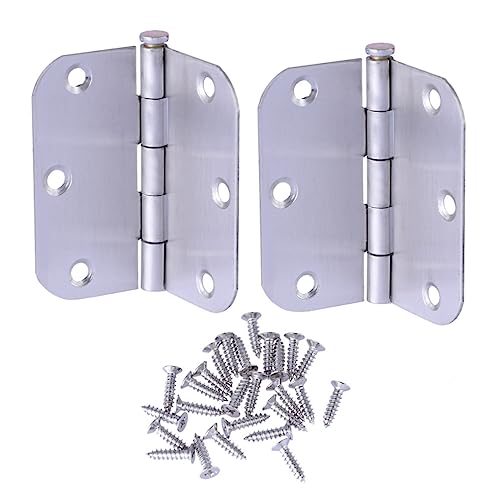 NAMOARLY 2 Pcs Heavy Duty Hinges Stainless Steel Door Hinges Furniture Hinges Concealed Hinge Stainless Steel Hinges Silver