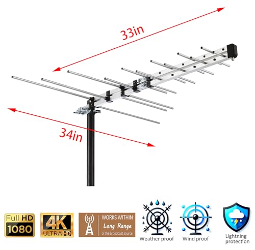 Antenne extérieure Yagi résout les problèmes de réception TV difficile 4K - 4