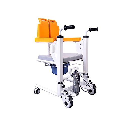 Hydraulic Patient Lift Wheelchair for Home Portable Transfer Lifter W/180° Split Seat Transport Lift Aid Commode W/Potty Bathroo