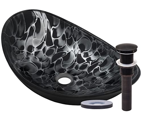 Creative Product Miseno MNO-G1308210-ORB Miseno MNO-G1308210 Oval 21-1/2" Tempered Glass Vessel Bathroom Sink