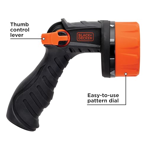 Black + Decker® Heavy-Duty 10-Pattern Poly Thumb Control Nozzle – Ergonomic, Versatile, Precision Garden Hose Attachment BD8439 - image 2