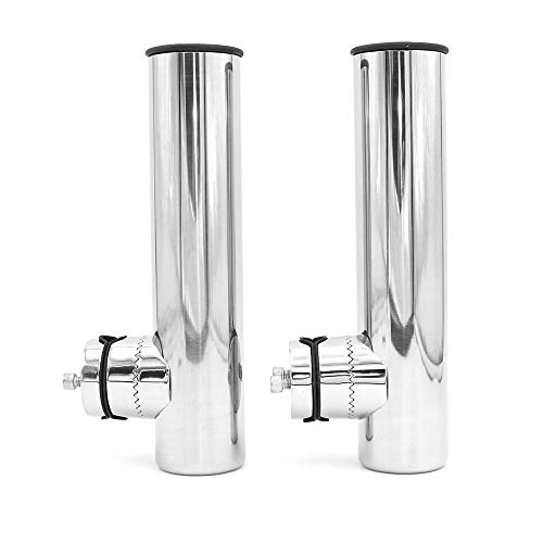 NUZAMAS Juego de 2 soportes para ca�a de pescar de acero inoxidable 316 en rieles de montaje de 19 a 26 mm, para yate de barco