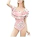 Produktbild LoveLeiter Damen Blumendruck Bademode Rüschen Badeanzug Einteiliger Strandmode Frauen Mädchen Strand Vintage Große Größen Schwimmanzug