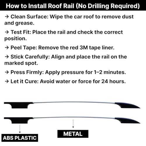 Aksmit Universal Car Roof Rail, Silver, Pair of 2 - Image 6
