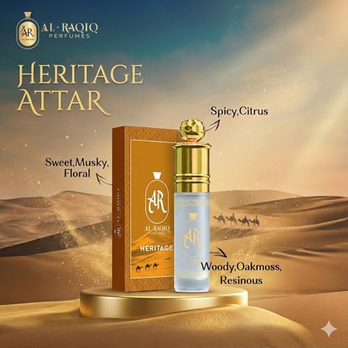 Image of Heritage Attar, Sweet & Woody Fragrance Unisex Non-Alcoholic Long Lasting Attar for Men & Women - 6Ml