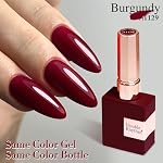 Double Rhythm 15ML Gel Nail Polish Pure Sheer Same Color Same Bottle Soak Off Gel Polish Art Manicure Salon DIY at Home for Women (Burgundy-A1129) - Image 3