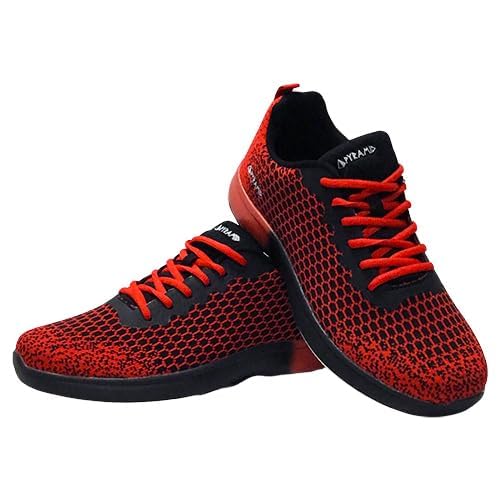 Pyramid Men's Path Lite Seamless Mesh Bowling Shoes - Red/Black Size 9