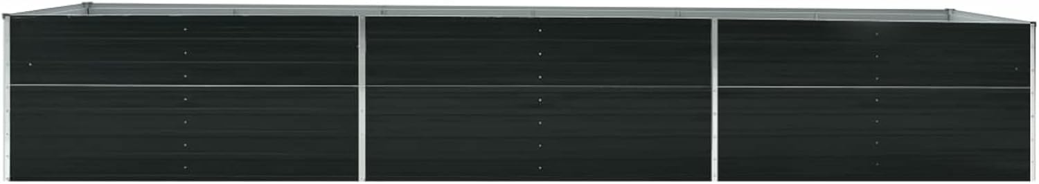 Raised Bed in Galvanised Steel, 480 x 80 x 77 cm, Anthracite, Outdoor Planter, Vertical Garden for Balcony and Garden, Mini Raised Garden for Seedlings, Vertical Garden