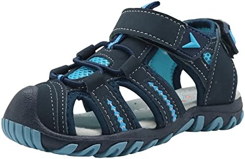 Apakowa Kid's Boy's Soft Sole Close Toe Sport Beach Sandals (Toddler/Little Kid) (Color : Blue, Size : 11 M US Little Kid)
