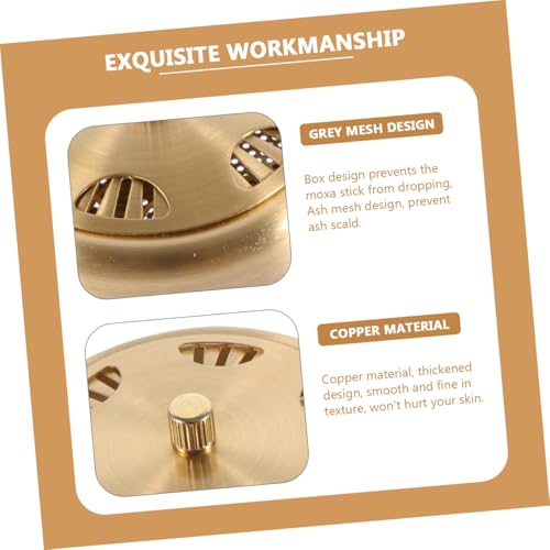 Caja de Moxibustión de Cobre Reforzado con Diseño Hueco Portátil para Terapia de Moxa para Relajación y Masaje miniatura 5