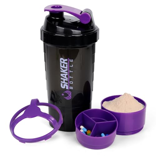 XTK Shaker Bottle Protein Shaker Bottles with Storage and Mix Bal...