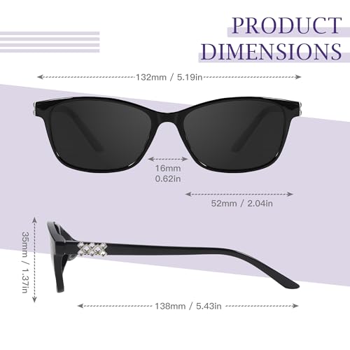 SIPHEW Rectangle Sunglasses for Women, Fashion Polarized Narrow-Frame Shades with UV400 Protection2