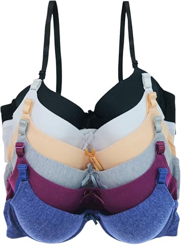 Image of ToBeInStyle Women's Pack of 6 Classic Style Underwire Supportive Padded Bras