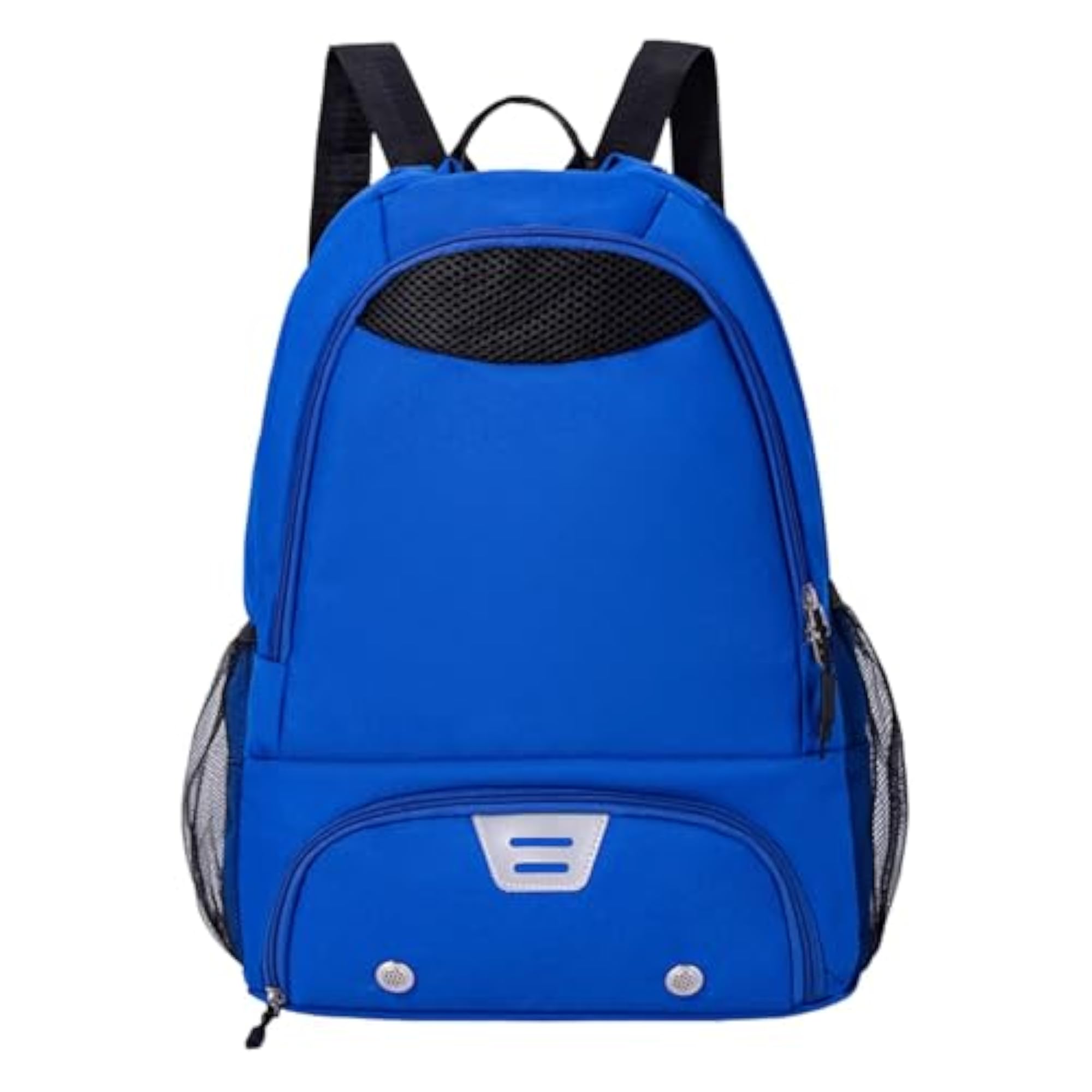 Drawstring Basketball Backpack Zipper Gym Bag, Blue