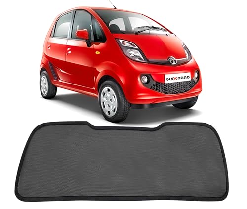 Image of Autofact Dicky Curtain for Tata Nano | Custom Fit Rear Windshield Sunshade | Foldable Mesh | Privacy & Cooling Car Accessory | Car Rear Sun Shade UV Block Easy Install Durable Black Mesh