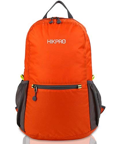 HIKPRO 20L - Der Daypack Meisten Langlebige Gut Leicht Stopfbarer Rucksack, Wasserdicht Reise Wandern orange