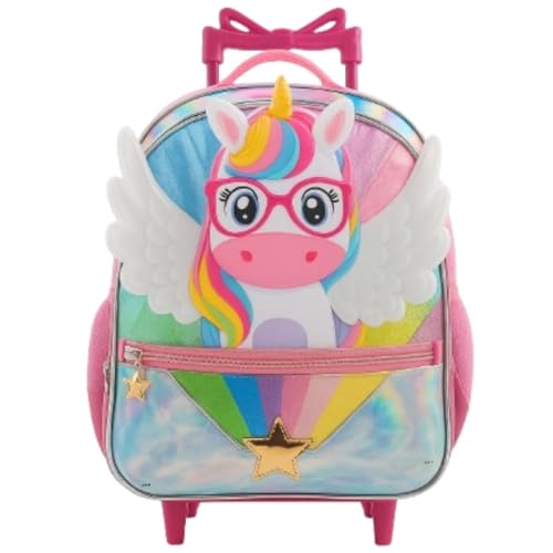 Mochila Escolar Rodinha Infantil Menina Feminino Unicórnio Tam Grande
