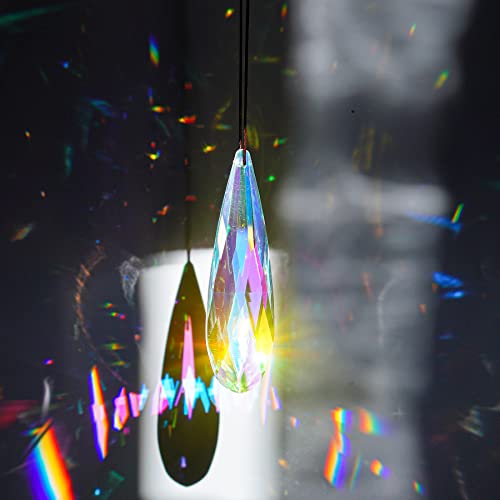 H&D HYALINE & DORA Prisme à suspendre en forme de goutte de cristal, pendentif attrape-soleil, prismes en verre, décoration de fenêtre, 120 mm