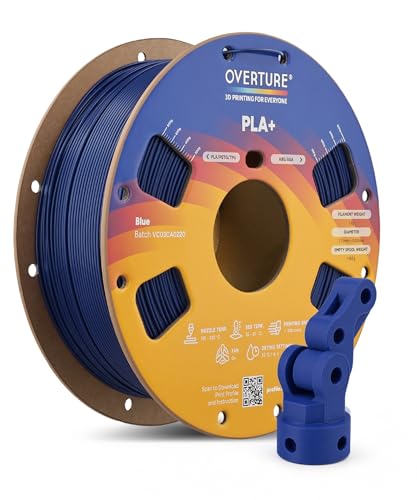 OVERTURE High Speed PLA+ 2.0 3D Printer Filament 1.75mm, 1kg Blue