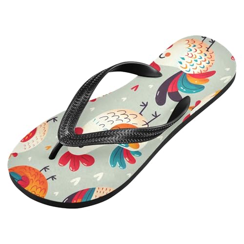 Burbuja Cute Rooster Flip Flops for Women Men, Soft Thong Sandals Rubber Slippers for Pool Beach Essentials2