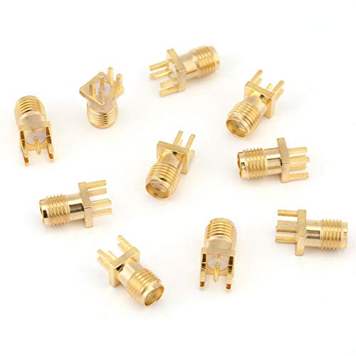 Jeanoko 10Pcs Female Bottom Socket Sma Brass PCB Mounting Socket RF Connector Socket Female SocketElectrical auxiliary materials - Image 3