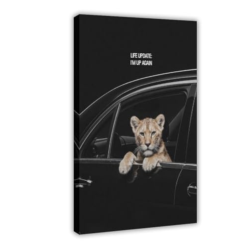 Toile lion texte inspirant habiller un mur vide de chambre 20x30